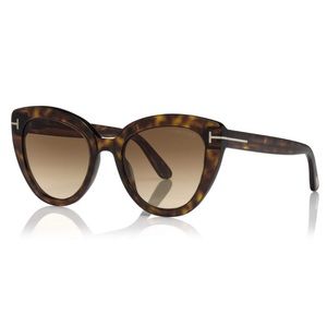 Tom Ford Izzi Sunglasses Brown Tortoise Shell Cat Eye Gradient Lens MSRP $395